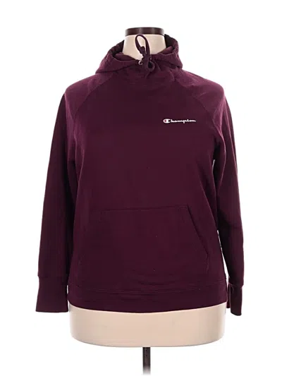Pre-owned Champion Pullover Hoodie In Burgundy
