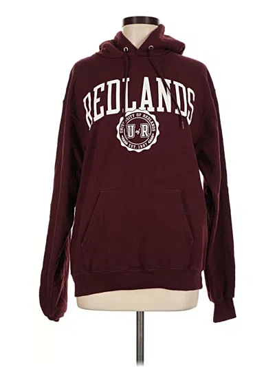 Pre-owned Champion Pullover Hoodie In Burgundy