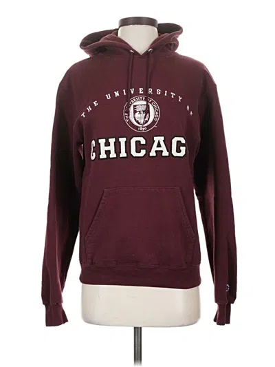 Pre-owned Champion Pullover Hoodie In Burgundy