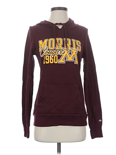 Pre-owned Champion Pullover Hoodie In Burgundy