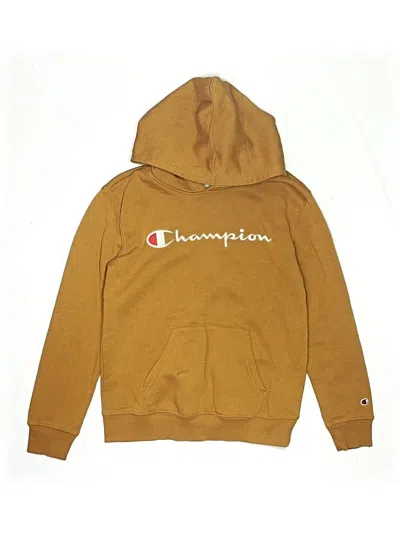 Pre-owned Champion Kids' Pullover Hoodie In Gold