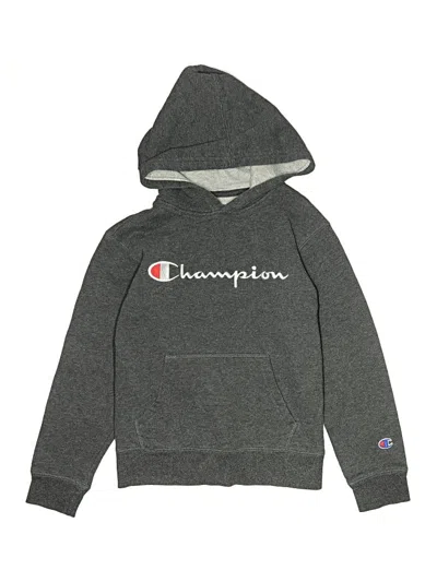 Pre-owned Champion Kids' Pullover Hoodie In Gray