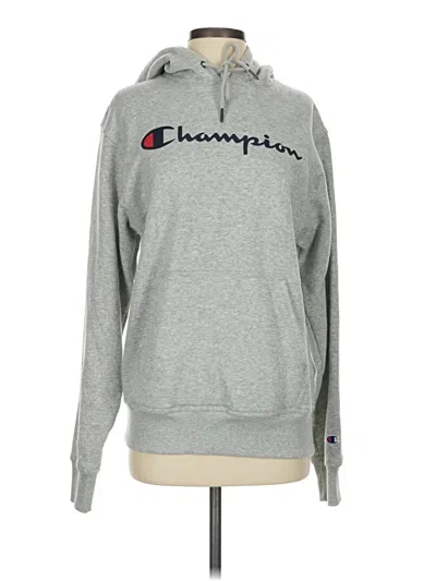 Pre-owned Champion Pullover Hoodie In Gray