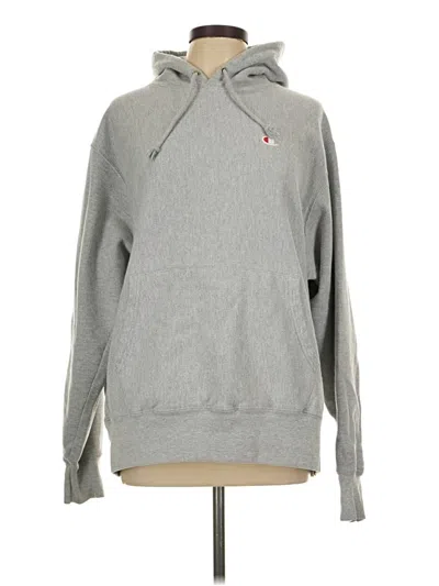 Pre-owned Champion Pullover Hoodie In Gray