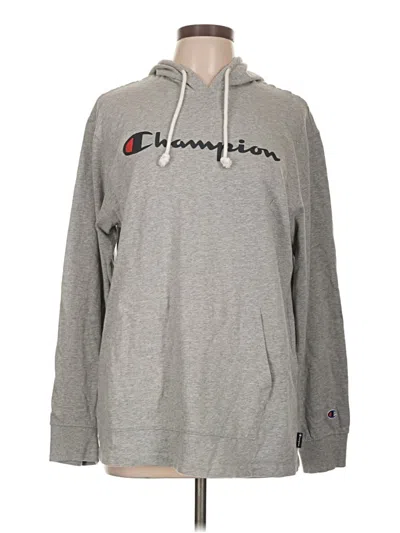 Pre-owned Champion Pullover Hoodie In Gray