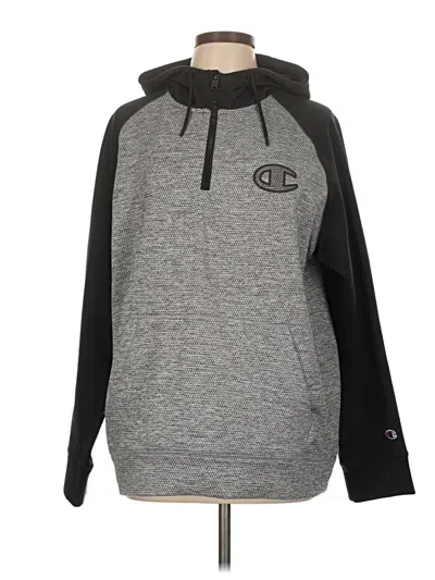 Pre-owned Champion Pullover Hoodie In Gray