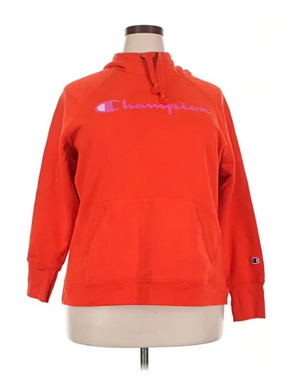 Pre-owned Champion Pullover Hoodie In Orange
