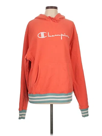 Pre-owned Champion Pullover Hoodie In Orange