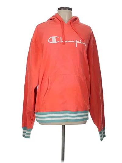 Pre-owned Champion Pullover Hoodie In Orange