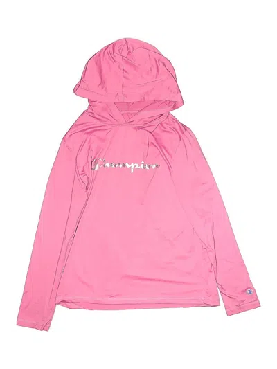 Pre-owned Champion Kids' Pullover Hoodie In Pink