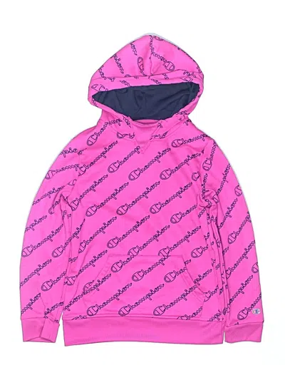 Pre-owned Champion Kids' Pullover Hoodie In Pink