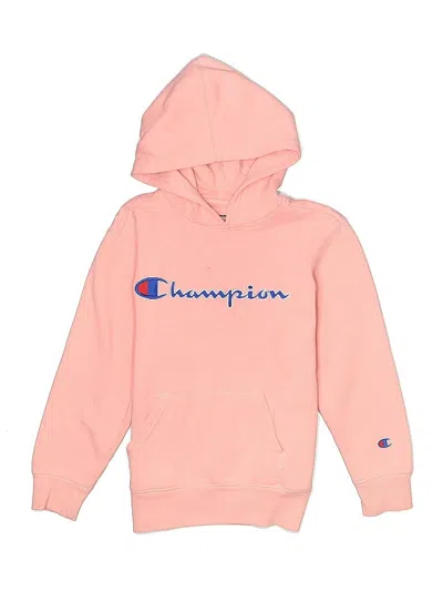 Pre-owned Champion Kids' Pullover Hoodie In Pink