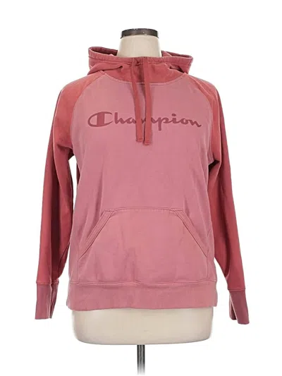 Pre-owned Champion Pullover Hoodie In Pink