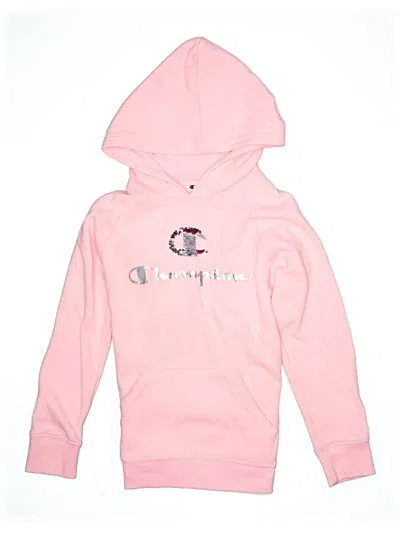 Pre-owned Champion Kids' Pullover Hoodie In Pink