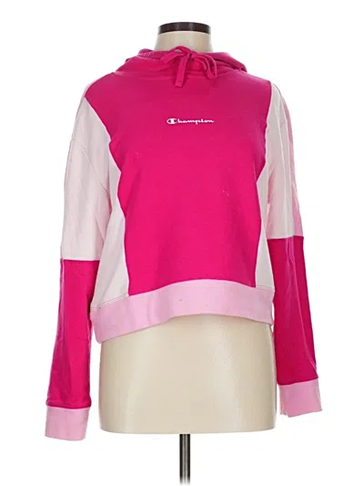 Pre-owned Champion Pullover Hoodie In Pink