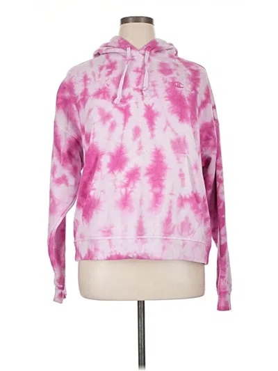 Pre-owned Champion Pullover Hoodie In Pink