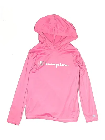 Pre-owned Champion Kids' Pullover Hoodie In Pink