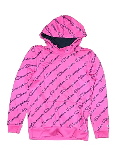 Pre-owned Champion Kids' Pullover Hoodie In Pink