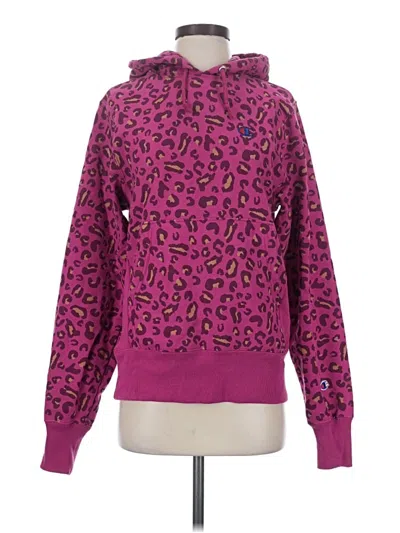 Pre-owned Champion Pullover Hoodie In Pink