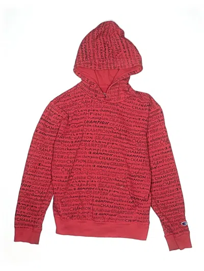 Pre-owned Champion Kids' Pullover Hoodie In Red