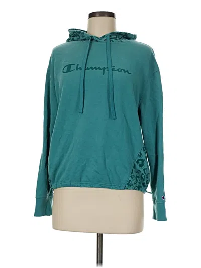 Pre-owned Champion Pullover Hoodie In Teal