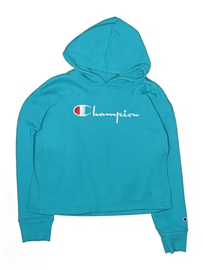 Pre-owned Champion Kids' Pullover Hoodie In Teal