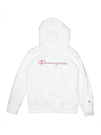 Pre-owned Champion Kids' Pullover Hoodie In White