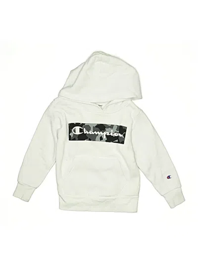 Pre-owned Champion Kids' Pullover Hoodie In White