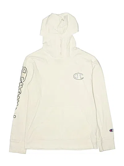 Pre-owned Champion Kids' Pullover Hoodie In White