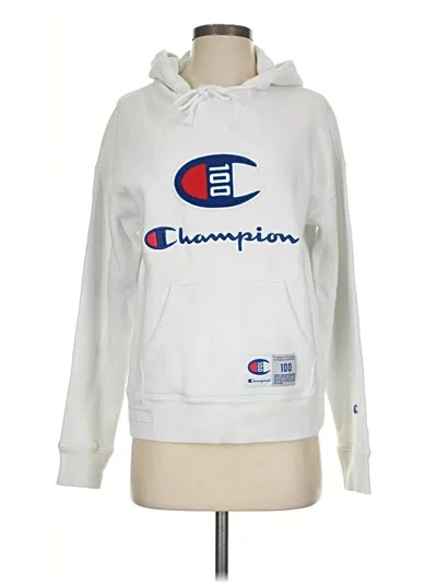 Pre-owned Champion Pullover Hoodie In White