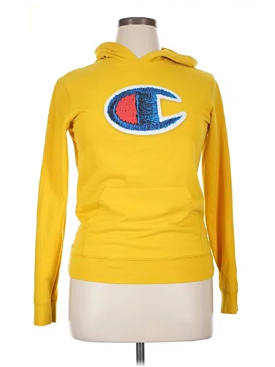 Pre-owned Champion Pullover Hoodie In Yellow