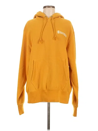 Pre-owned Champion Pullover Hoodie In Yellow