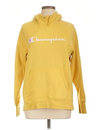 Pre-owned Champion Pullover Hoodie In Yellow