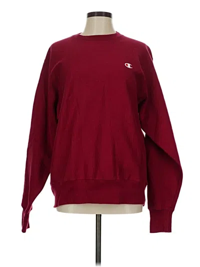 Pre-owned Champion Pullover Sweater In Burgundy