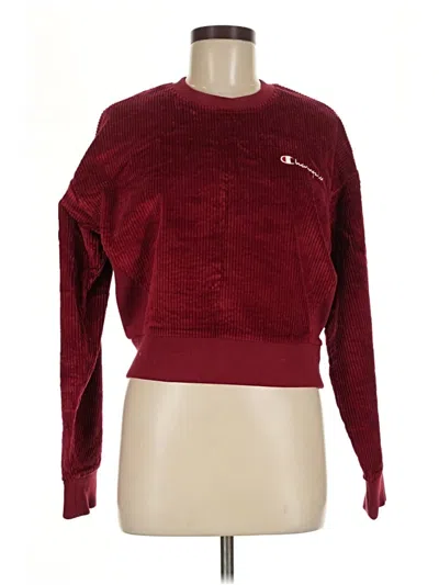 Pre-owned Champion Pullover Sweater In Burgundy