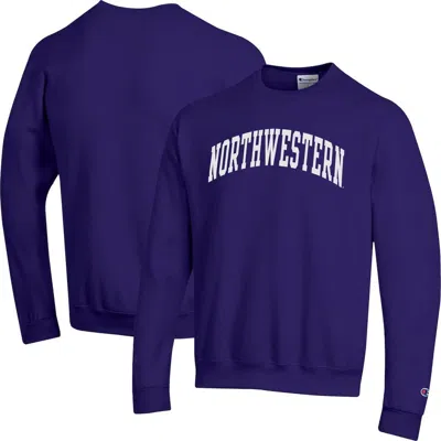 Champion Purple Northwestern Wildcats Basic Arch Fleece Pullover Sweatshirt In Blue