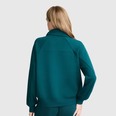 Champion Quarter- Zip Pullover In Deep Teal