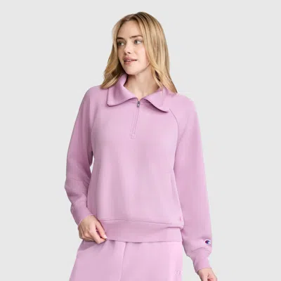 Champion Quarter- Zip Pullover In Smoky Grape