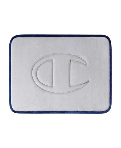 Champion Quilted Logo Memory Foam Bath Mat, 17" X 24" In Gray