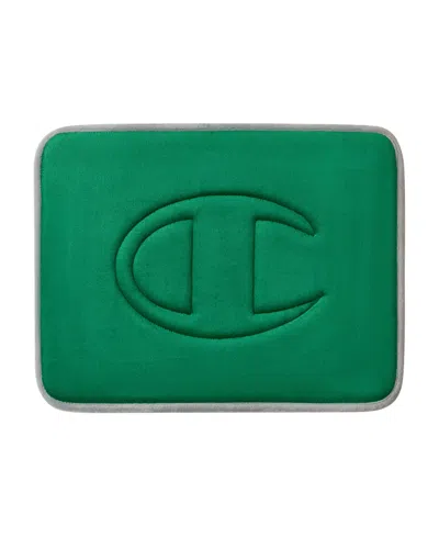 Champion Quilted Logo Memory Foam Bath Mat, 17" X 24" In Green
