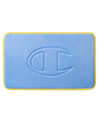 Champion Quilted Logo Memory Foam Bath Mat, 20" X 32" In Blue