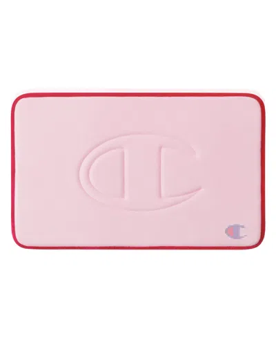 Champion Quilted Logo Memory Foam Bath Mat, 20" X 32" In Pink