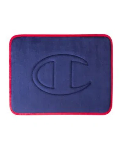 Champion Quilted Logo Memory Foam Bath Mats In Blue