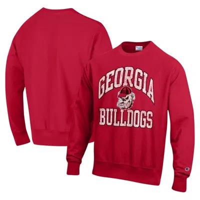 Champion Red Georgia Bulldogs Vault Late Night Reverse Weave Pullover Sweatshirt
