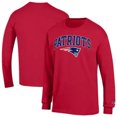 Champion Red New England Patriots Arch Over Logo Long Sleeve T-shirt