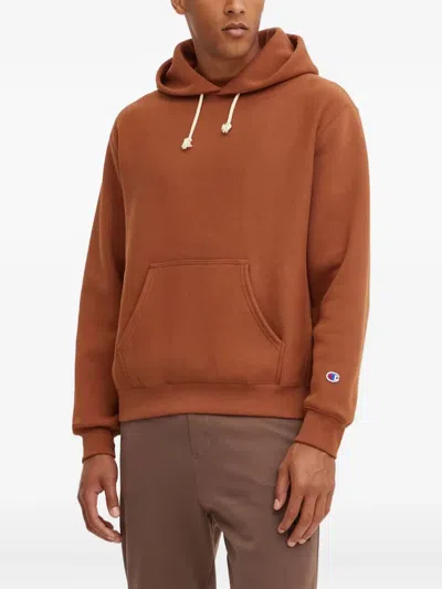 Champion Reverse Drawstring Hoodie In Brown