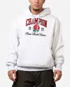 Champion Reverse Weave Arena Hoodie In Stripe Silver Grey Rose Bowl In White