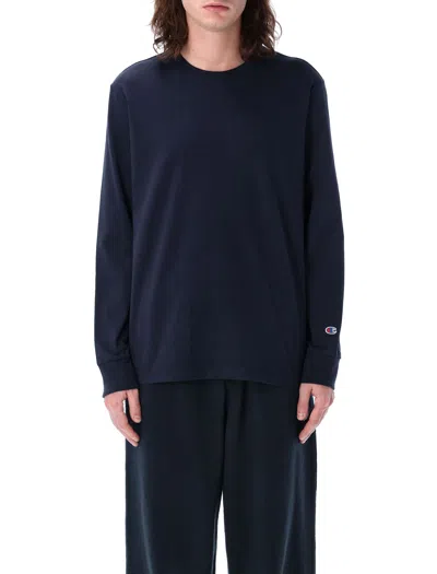 Champion Reverse Weave Classic Long Sleeves T-shirt In Blue