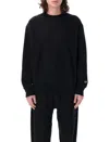 Champion Reverse Weave Crewneck Patch In Black