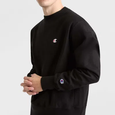 Champion Reverse Weave Crewneck Sweatshirt, C Logo In Black